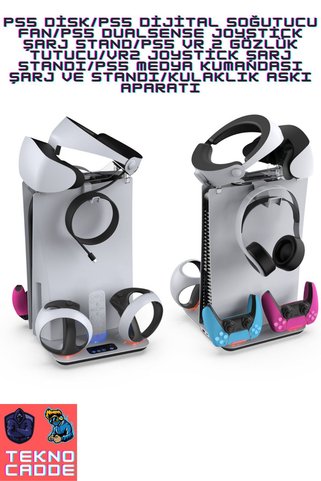 beboncool Tp5-3513 Ps Vr2 Joystick Şarj Ps Vr2 Gözlük Stand Ps5 Disk Ps5 Dijital Soğutucu Fan Stand