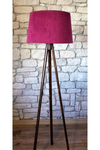 Lambada Masif 3 Ayaklı Lambader,tripod ( Fuşya/koyu Ceviz)