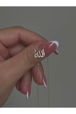 Sade Accessory Taşlı Allah Yazılı Kolye
