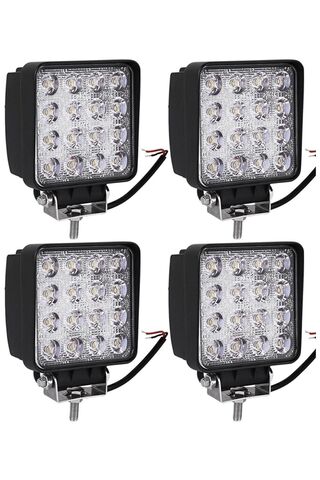 point marketing 4 Adet 16 Led Off Road Kare Çalışma Lambası Sis Lambası Projektör Gündüz Farı 48 Watt