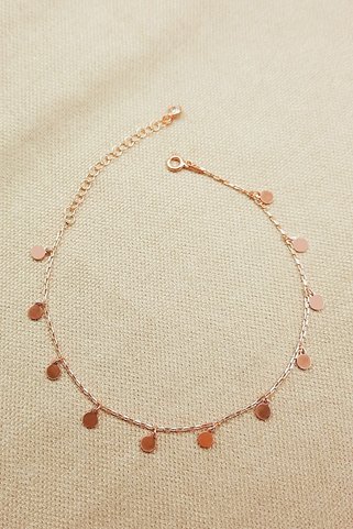 Oruçoğlu Gümüşçülük 925 Ayar Gümüş Rose Kaplama Pullu Kadın Halhal