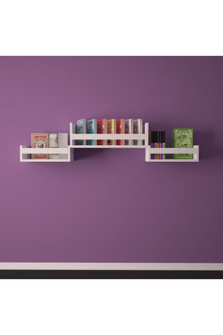 Ninnimo Mini Duvar Rafı Kitaplık Beyaz MD1