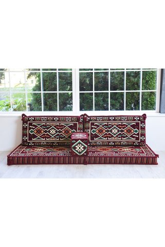 BAKIRÖZÜ HOME 1.kalite Şark Köşesi Takımı Anadolu Bordo Modeli Sünger Dahil (4 Parça)