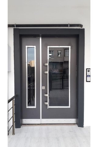 Tezdoor Çelik Kapı Fiyatları Siyah Renk Statik Kasalı Çelik Kapı, Apartman Giriş Kapısı Sağ Açılım