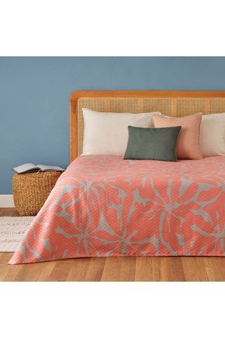 Bella Maison %100 Pamuk Brice Tek Kişilik Baskılı Pike Pudra (150x220 cm)