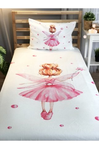 Lolla Evmila Dijital Baskı Prenses Kız Kadife Örtü Yastık Seti 1793