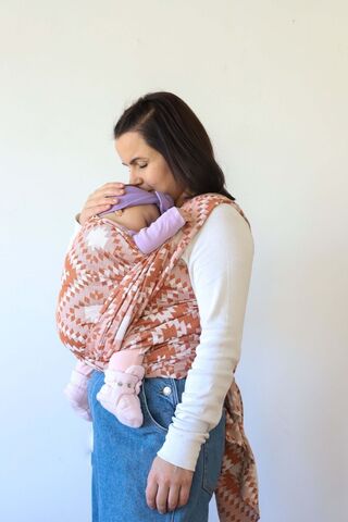 ZuBu Dokuma Wrap Sling Cube Tarçın Organik Pamuk Ve Bambu Anakucağı