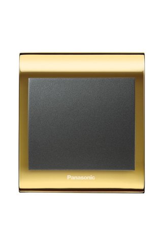 PANASONIC Thea Blu Tekli Anahtar Çerçeve Gold dore Kapak Füme