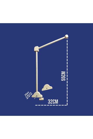 afralya home Ahşap Beşik Dönence Asma Aparatı bulut figürlü doğal 55x32 cm