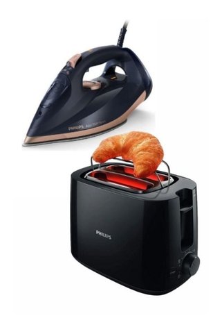Philips Philps Dst7510/80  Buharlı Ütü Ve Hd2581/90 Ekmek Kızartma Makinesi Seti