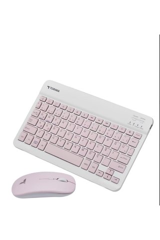 TORİMA KABLOSUZ KLAVYE MOUSE SET PEMBE  TMK-04