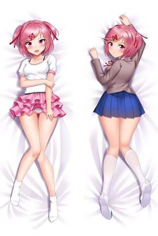 owl bag Doki doki Litereture club - NATSUKİ Desenli çift yön DOLU Sarılma Yastığı
