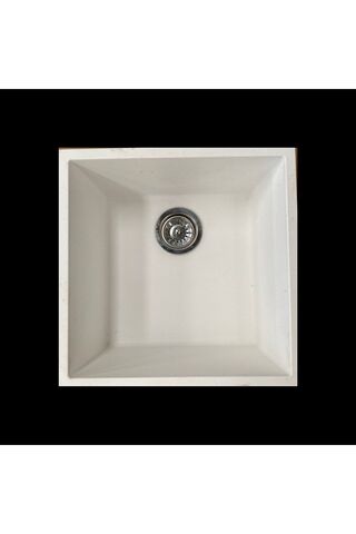 Renk Evye Kare Tek Gözlü Eviye 40x40 Beyaz