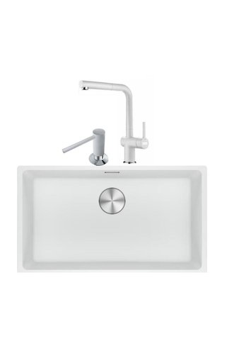 Franke Maris Mrg 210/110-72 Bianco Granit Eviye Actıve Plus Doccia 2.0 Armatür Sıvı Sabunluk Üçlü Se