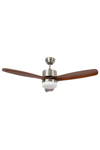 Alsanfan Modern Gri Motor Kahverengi Kanat Aydınlatmalı Uzaktan Kumandalı Tavan Vantilatörü 132cm