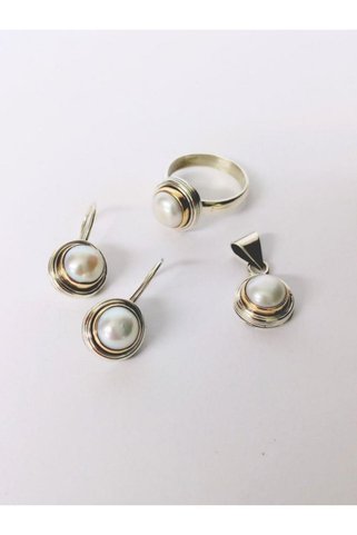Erkbay El yapımı incili gümüş set