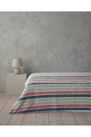 English Home Blossom Lines Tek Kişilik Çok Amaçlı Örtü Pembe