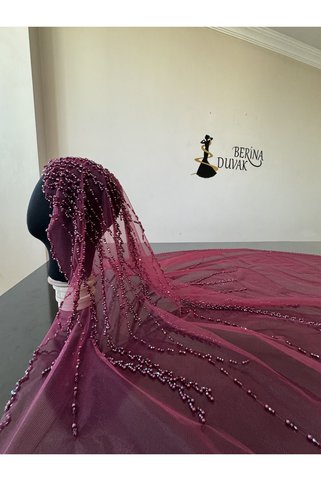 Berina stor Gelin duvağı bordo Arap model