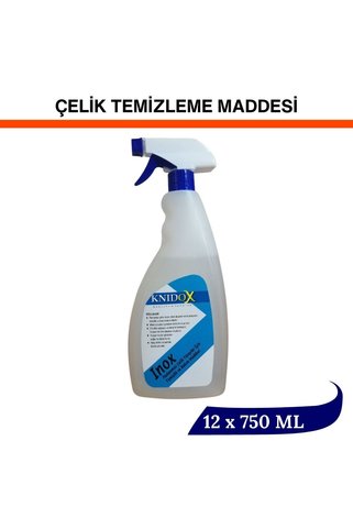 KNİDOX KNIDOX INOX PASLANMAZ ÇELİK YÜZEYLER İÇİN TEMİZLİK VE BAKIM MADDESİ 12 x 750 ML