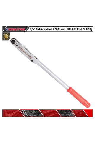 İzeltaş 3/4" Tork Anahtarı | L: 1030 mm | 200-800 Nm | 22-82 Kg