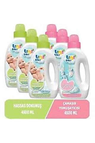 Uni Baby Çamaşır Deterjanı 3*1500 ml Yumuşatıcı 3*1500 ml