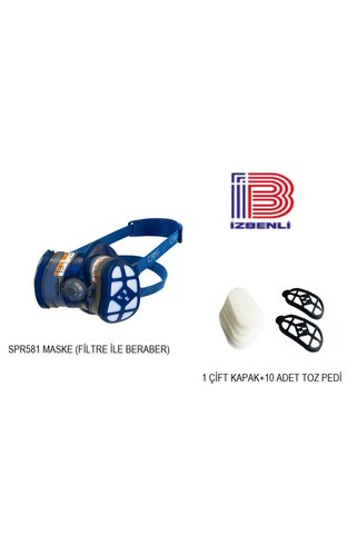 GVS SPR581-SPM420 Maske-Filtre-Toz Pedi Tarım İlaçlama Kombin Tam Koruma Set
