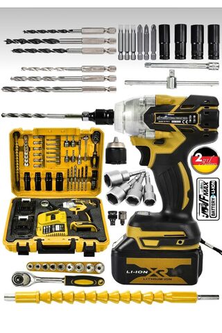Germany Steel 598vf Professional Somun Bijon Sökme Şarjlı Darbeli Matkap Vidalama Set Setli 32 Parça