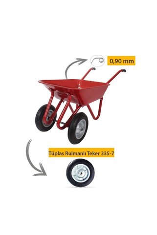Kanat Plus Iki Tekerlek Demonte El Arabası Şişme 350-7 Ebat Teker 0.90 Mm Sac