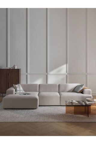 S Home Design Concept Molly Köşe Koltuk Keten Kırık Beyaz Sol Köşe