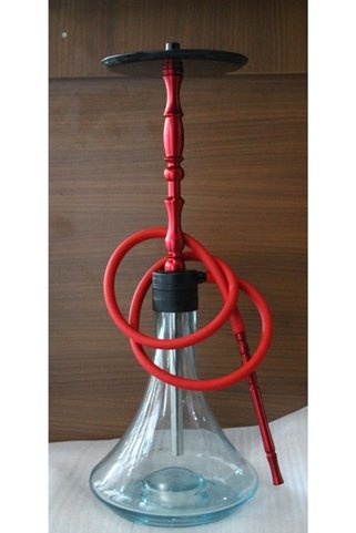 CevherTicaret Çelik Takım Üstten Gizli Puflu Renkli Cam Nargile Seti Takımı