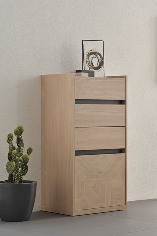 Enza Home Terra Modern Yüksek Şifonyer - Ceviz