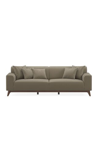 Enza Home Netha 3'lü Yataklı Koltuk, Tay Tüyü - Sütlü Kahve