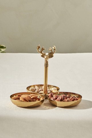 Karaca New Year Yılbaşı Loren Çerezlik 19x19x15 cm Gold