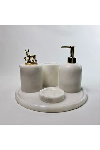 ege gross Beyaz Mermer Banyo Seti 5Li/Mermer banyo takımı