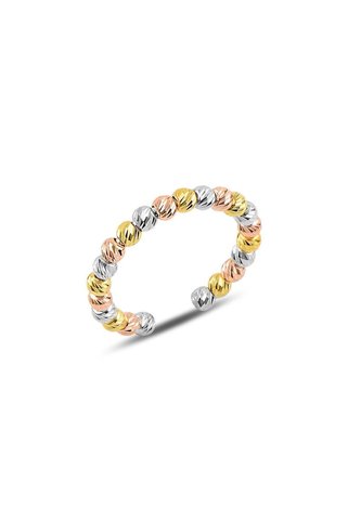 Söğütlü Silver Gümüş Ayarlamalı Renkli Dorica Toplu Yüzük Sgtl10116