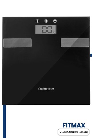 GOLDMASTER Fitmax Geniş Ekranlı Yağ Ölçer Fonksiyonlu Vücut Analizli Tartı Baskül