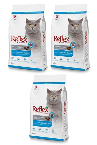 Reflex Somonlu & Hamsili Yetişkin Kedi Maması 2 Kg. X (3 Adet)