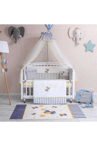 Mini Baby Bebek Uyku Seti Aqua Sarı Cibinlikli 60x120 Ölçü