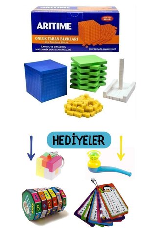 Esmay Onluk Taban Blokları Arıtime Hediyeli Çarpım Tablosu Matematik Çarkı Anahtarlık Top Üfleme Oyunu