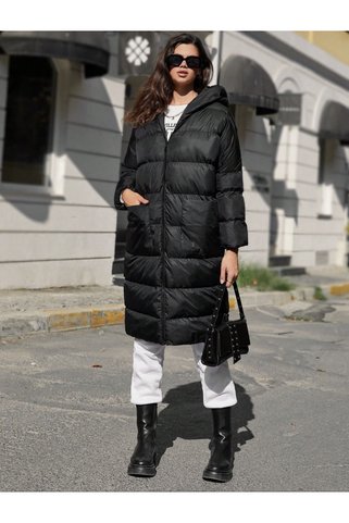 Yaren Moda Kadın şişme uzun kaban