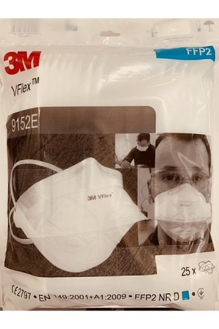 3M 9152e Vflex Ffp2 Ventilsiz Maske (25 Adet/1 Orjinal Paket) Yeni Seri