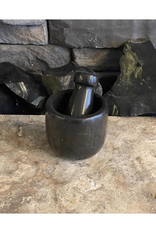 Polen Stone Toros Siyahı Mermer Havan