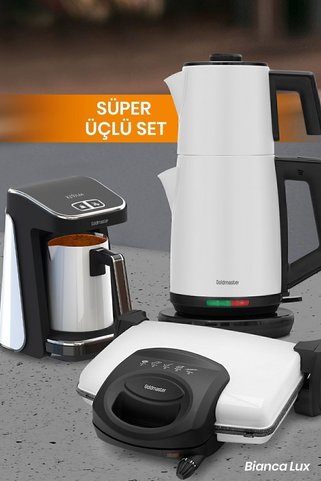 GOLDMASTER Bianca Lux Süt Beyazı 11 Parça Avantajlı Elektronik Evlilik Paketi Elektrikli Mutfak Çeyiz Seti