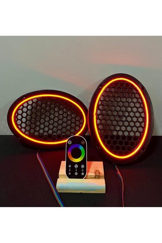 TREND Dokunmatik Kumandalı Neon Işıklı Oval Hoparlör Kapağı 1 Takım (2 adet) 6X9