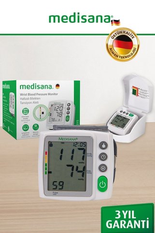 medisana Alman Tasarım Dijital 2x120 Ölçüm Hafıza Saklama Kutulu Bilekten Ölçer Tansiyon Aleti 99535