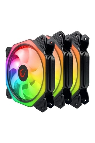 Rampage COOLWIND F1 3x12CM ARGB Fan Kontrolcü Hub+ Kumandalı Siyah Kasa Fan Kiti