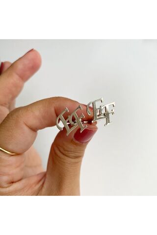 simurg jewellery 925 Ayar Gümüş Harfli Kol Düğmesi