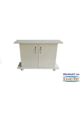 Kanki Pet Akvaryum Sehpası MDF Lüks Düz 80 Cm Beyaz 80x45x67 cm