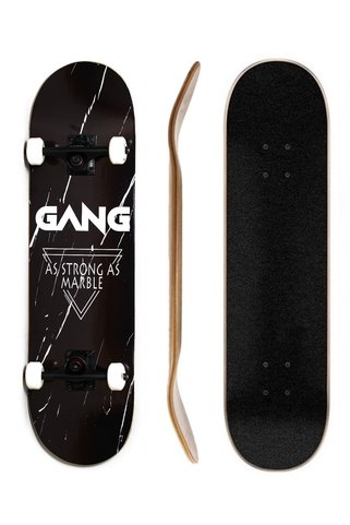 GANG SKATEBOARDS 8.0 Marble Black Complete Profesyonel Kaykay