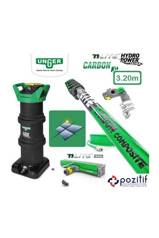 unger Saf Su Sistemi Güneş Paneli Yıkama Makinesi - 3.20m Karbon Fiber Sopa